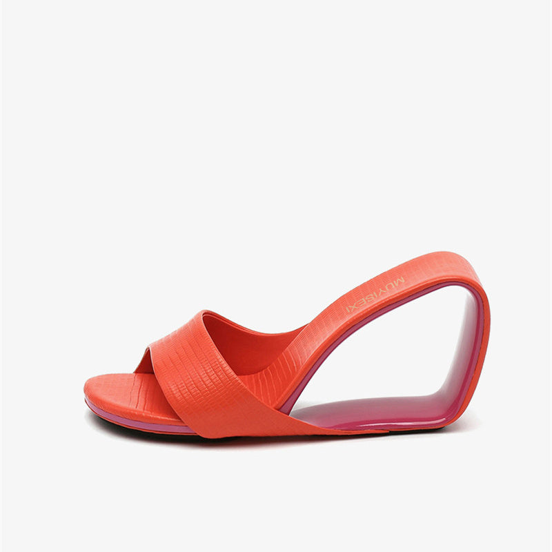 
                      
                        Sandals Female Wear Fish Mouth Mid-heel Shoes Hollow Wedge Sandals Slippers - RewaGold
                      
                    