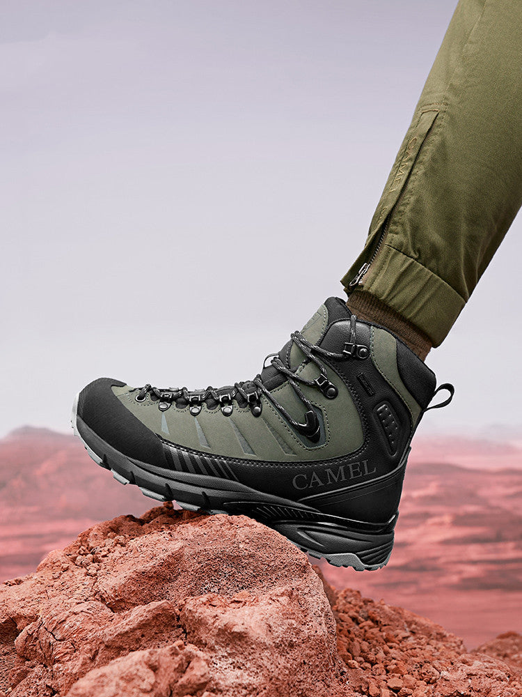 Men's Leather Waterproof And Non-slip Hiking Shoes - RewaGold