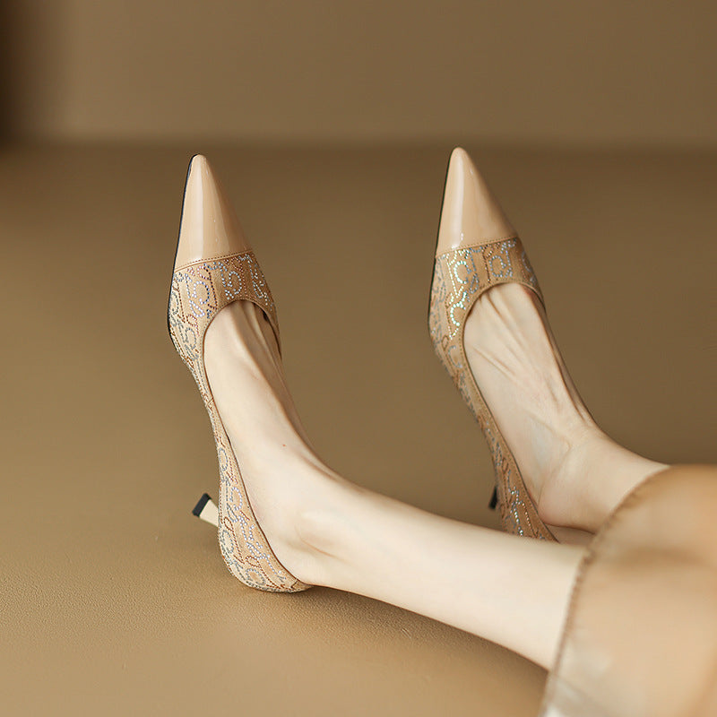 
                      
                        Fine Heel Pointed Shallow Mouth Four Seasons Single Shoes Female - RewaGold
                      
                    