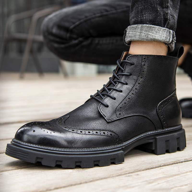 
                      
                        Men's Martin Boots Leather Thick Sole - RewaGold
                      
                    