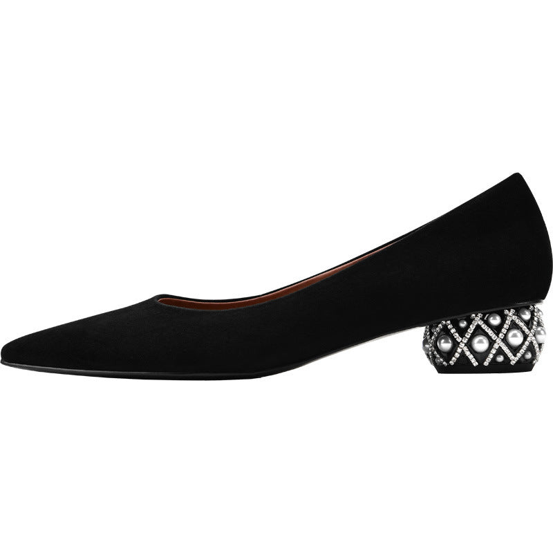 
                      
                        Low-heeled female pointed high-heeled shoes - RewaGold
                      
                    