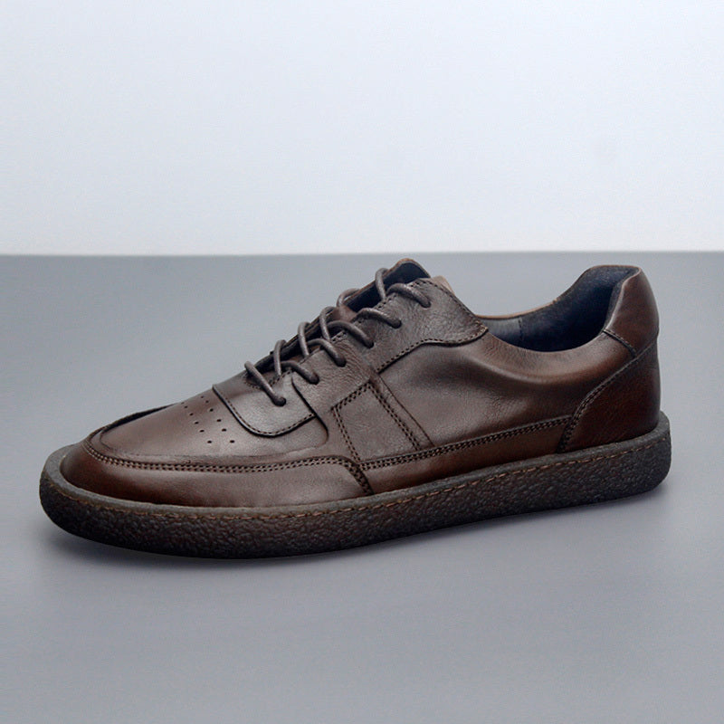 
                      
                        Vintage Leather Sneakers - Breathable Low-Top Men’s Casual Shoes - RewaGold
                      
                    