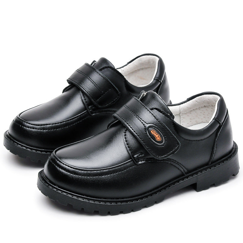 
                      
                        Boys' Black Leather Soft Sole Shoes
                      
                    