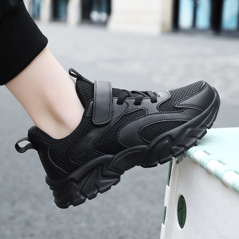
                      
                        Kids' Breathable Mesh & Leather Velcro Shoes
                      
                    