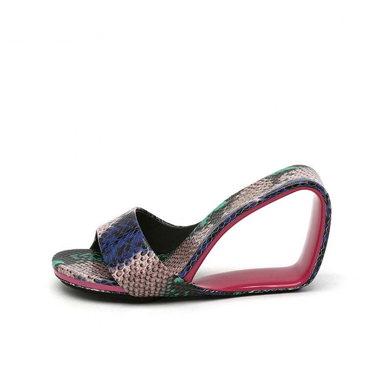 
                      
                        Sandals Female Wear Fish Mouth Mid-heel Shoes Hollow Wedge Sandals Slippers - RewaGold
                      
                    