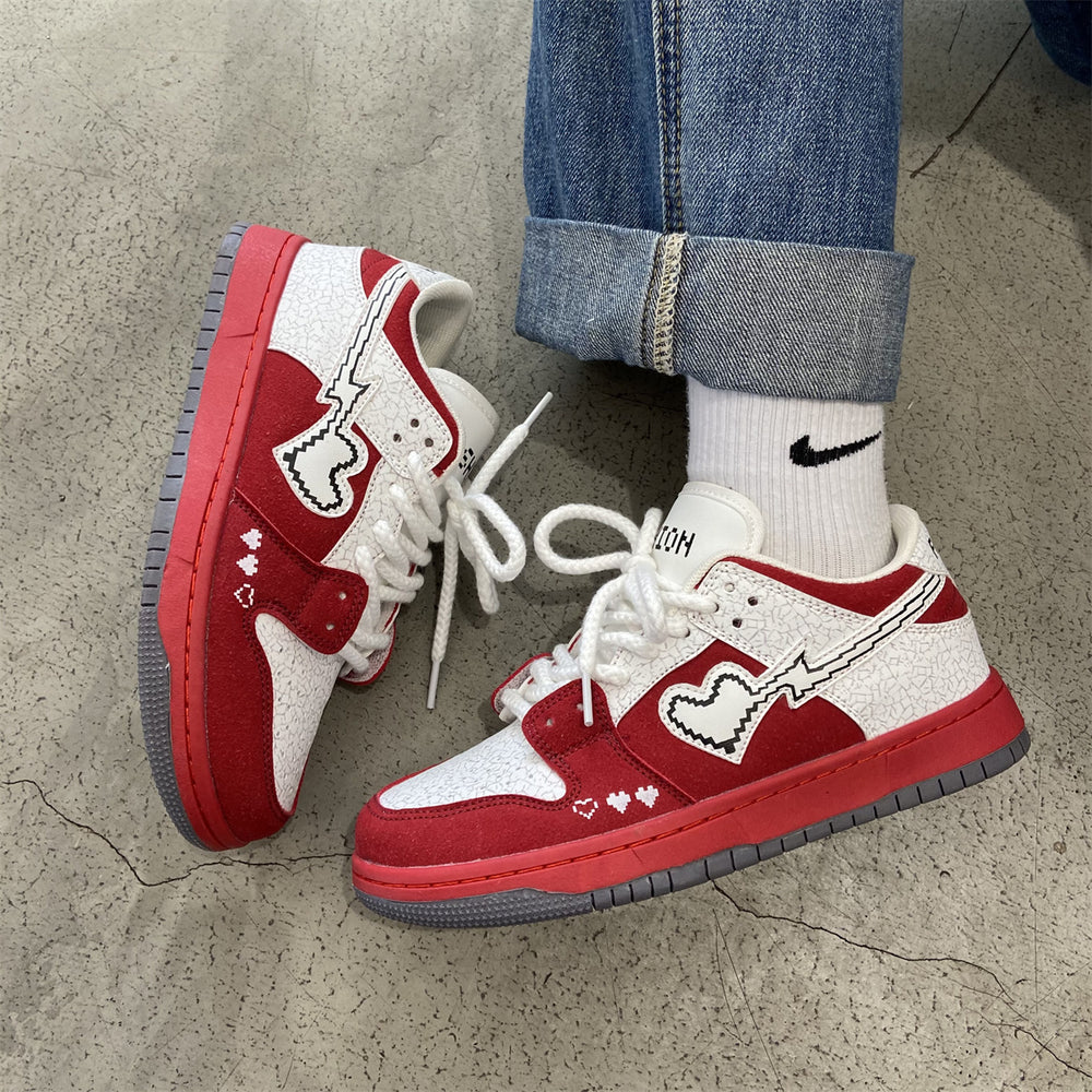 
                      
                        Pixel Heart Red Skateboard Shoes Female - RewaGold
                      
                    