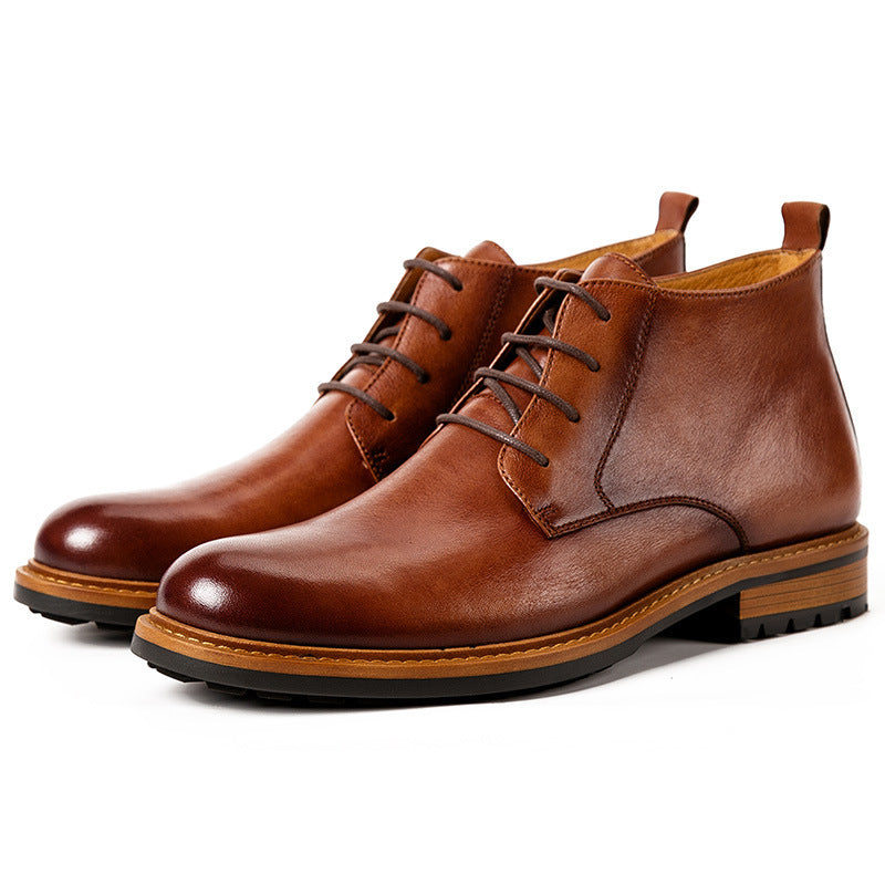 
                      
                        New men's high Top Short Boots Men's Shoes Round Toe Martin Boots - RewaGold
                      
                    