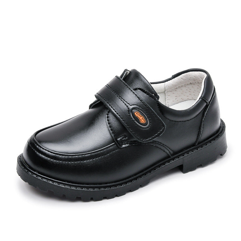 
                      
                        Boys' Black Leather Soft Sole Shoes
                      
                    