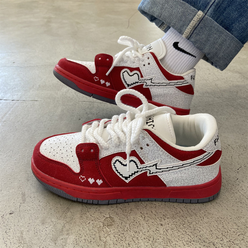 
                      
                        Pixel Heart Red Skateboard Shoes Female - RewaGold
                      
                    