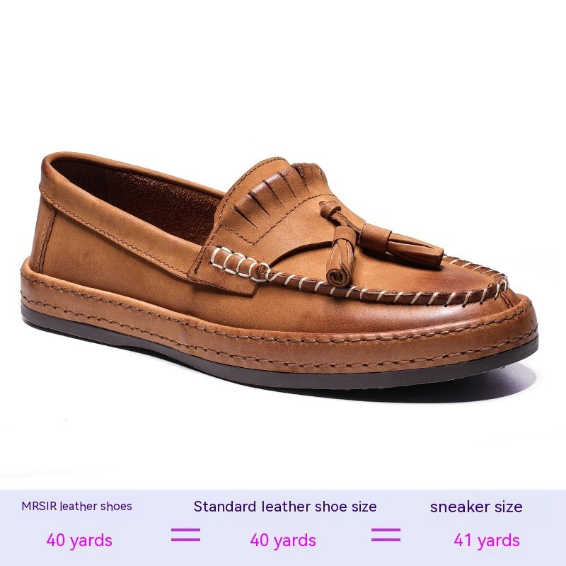 
                      
                        Summer British Style Leather Slip-on Casual Men's Shoes - RewaGold
                      
                    