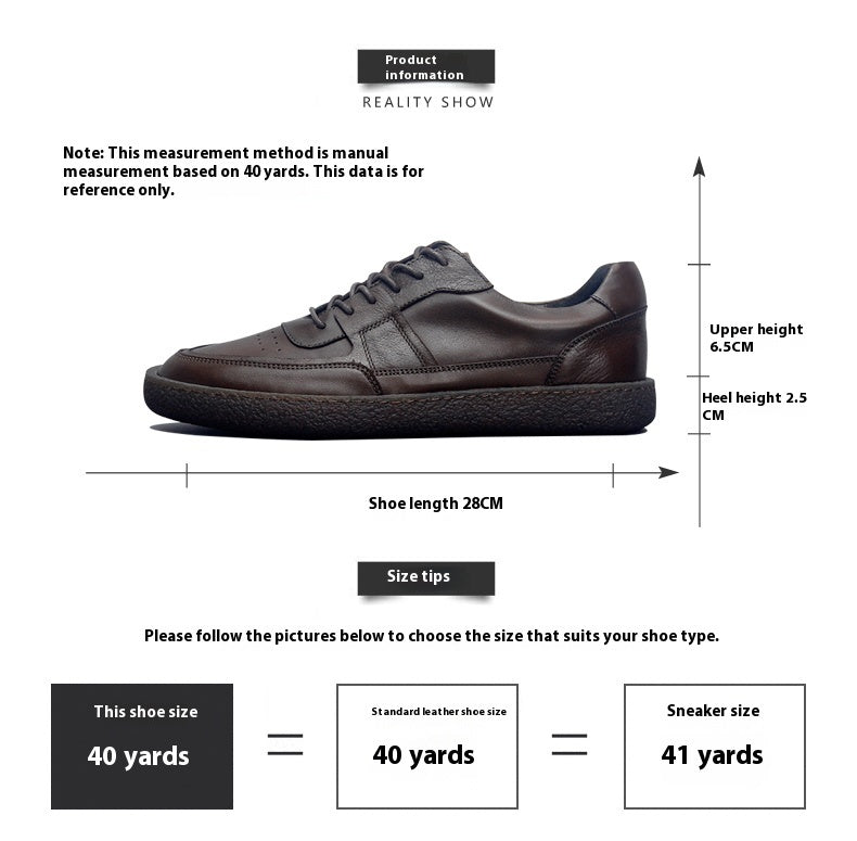 
                      
                        Vintage Leather Sneakers - Breathable Low-Top Men’s Casual Shoes - RewaGold
                      
                    