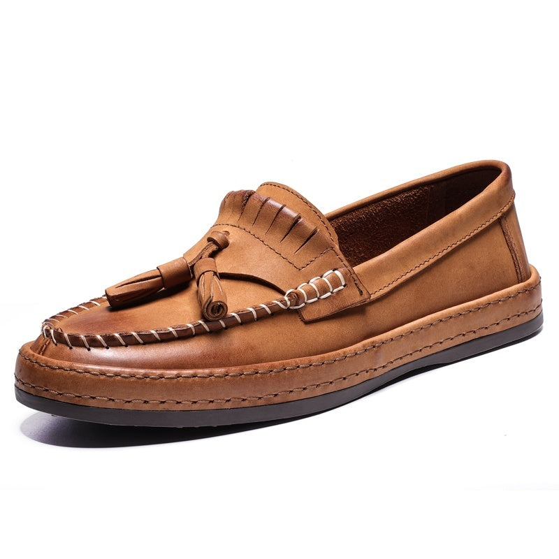 
                      
                        Summer British Style Leather Slip-on Casual Men's Shoes - RewaGold
                      
                    