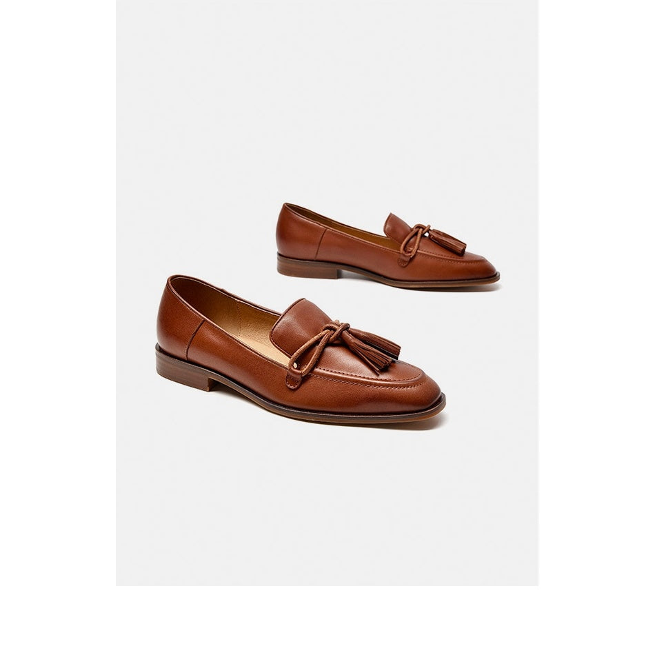 
                      
                        Leather Shallow Flat-bottomed British Heel Shoes - RewaGold
                      
                    