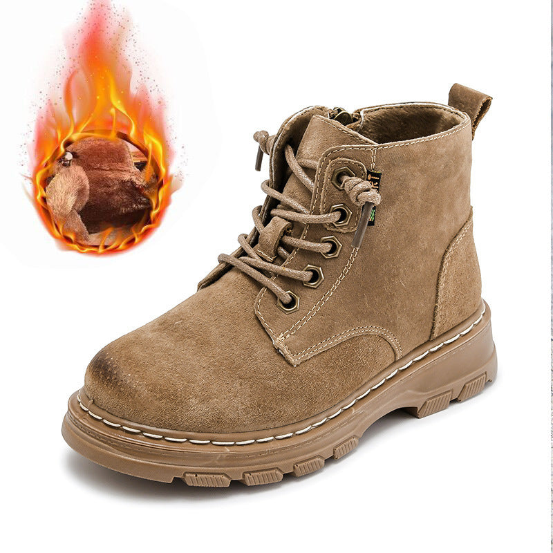 
                      
                        Kids' Soft-Soled Cowhide Cotton Boots
                      
                    