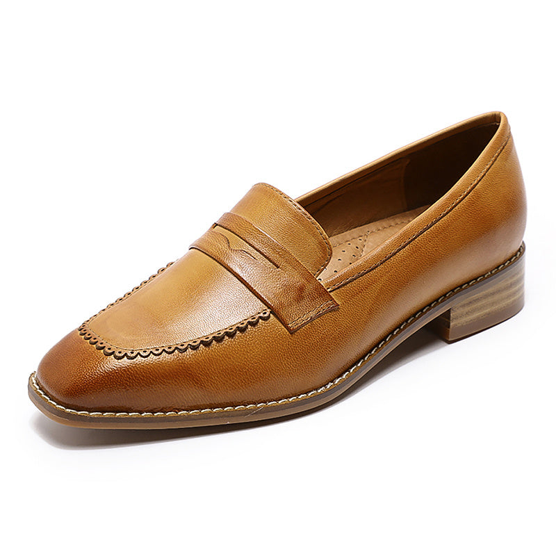 
                      
                        Retro English Style Small Leather Shoes Flat - RewaGold
                      
                    