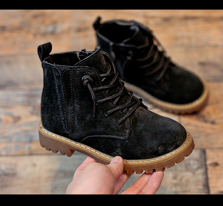 
                      
                        Boys' Sheepskin High Martin Boots
                      
                    