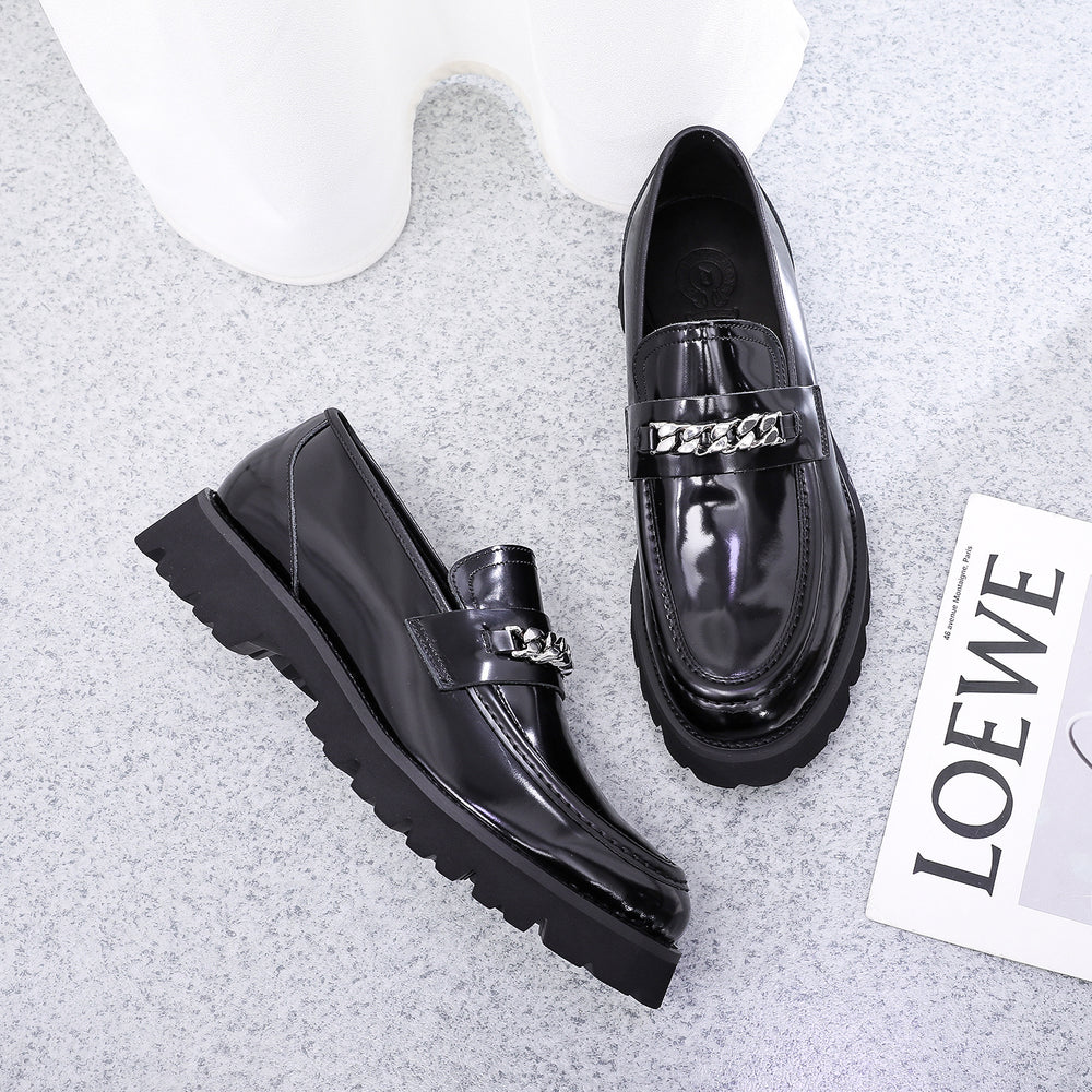 
                      
                        Men's Patent Business Shiny Platform Casual Leather Shoes - RewaGold
                      
                    