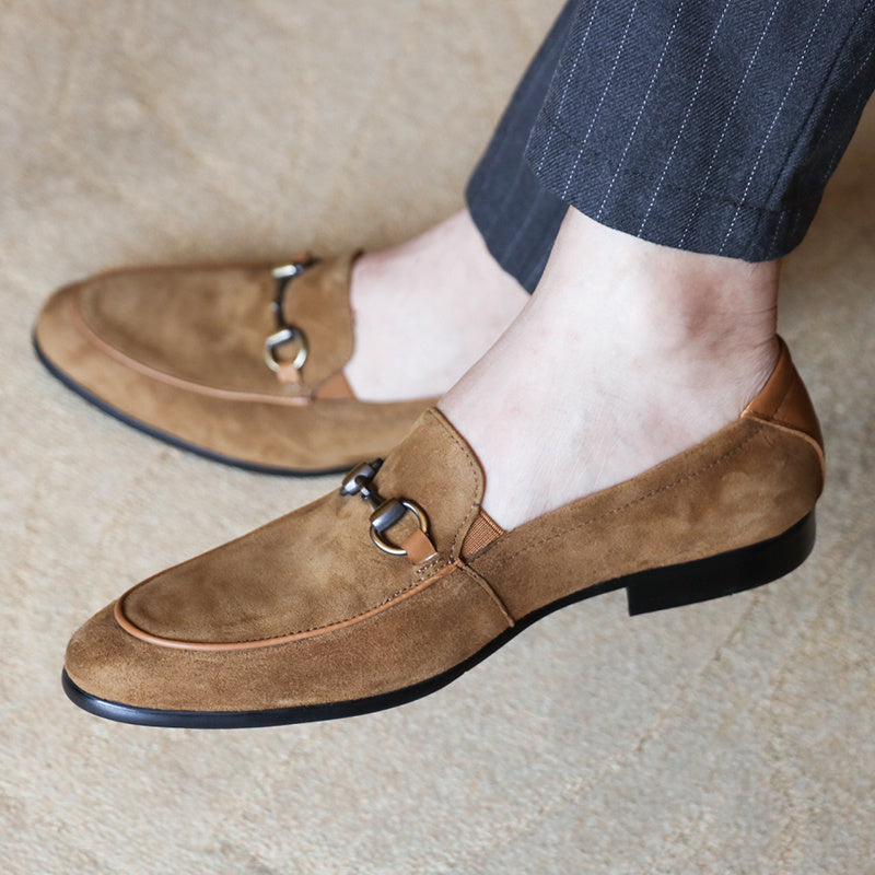 Men's Suede Horsebit Slip-On Shoes - RewaGold
