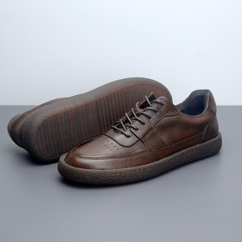 
                      
                        Vintage Leather Sneakers - Breathable Low-Top Men’s Casual Shoes - RewaGold
                      
                    
