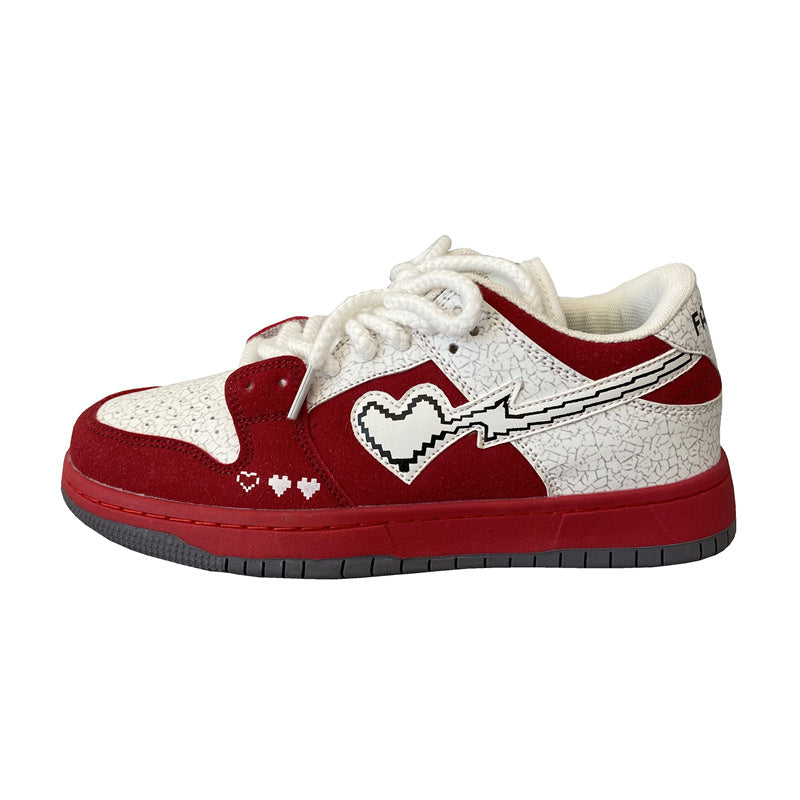
                      
                        Pixel Heart Red Skateboard Shoes Female - RewaGold
                      
                    