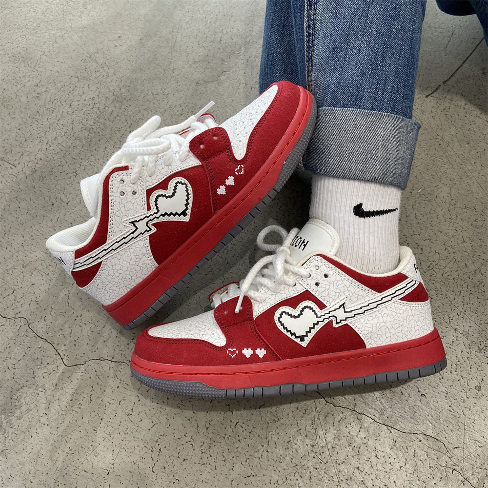 
                      
                        Pixel Heart Red Skateboard Shoes Female - RewaGold
                      
                    