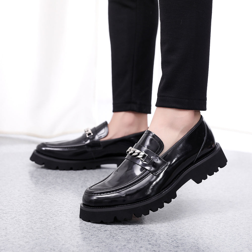 
                      
                        Men's Patent Business Shiny Platform Casual Leather Shoes - RewaGold
                      
                    