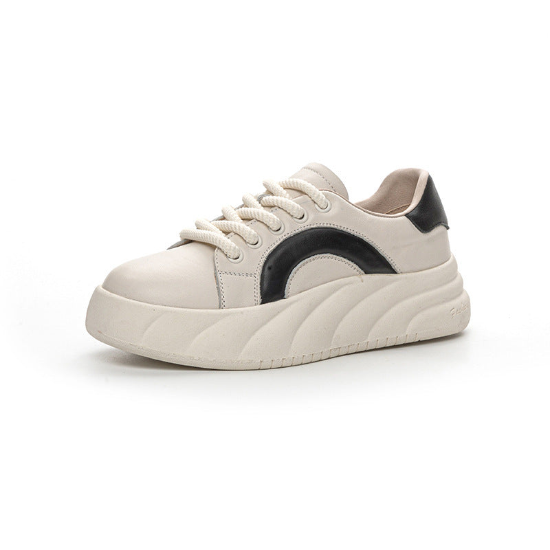 
                      
                        First Layer Cowhide All-Match Platform White Shoes Female - RewaGold
                      
                    